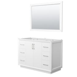 Wyndham Strada 48 Inch Single Bathroom Vanity with 46 Inch Mirror No Counter Top No Sink - Luxe Bathroom Vanities