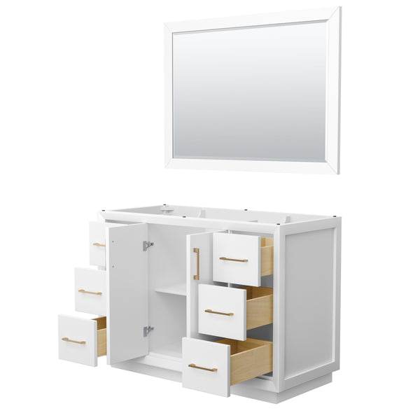 Wyndham Strada 48 Inch Single Bathroom Vanity with 46 Inch Mirror No Counter Top No Sink - Luxe Bathroom Vanities