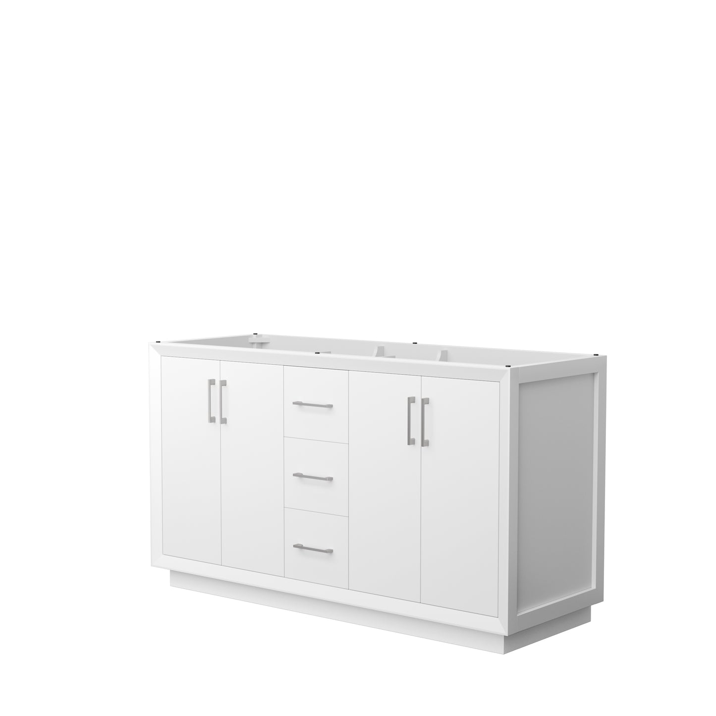 Wyndham Strada 60 Inch Double Bathroom Vanity No Counter Top No Sink - Luxe Bathroom Vanities