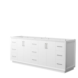 Wyndham Strada 84 Inch Double Bathroom Vanity No Counter Top No Sink - Luxe Bathroom Vanities