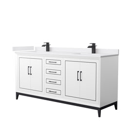 Wyndham Marlena 72 Inch Double Bathroom Vanity with Countertop and Sink - Luxe Bathroom Vanities