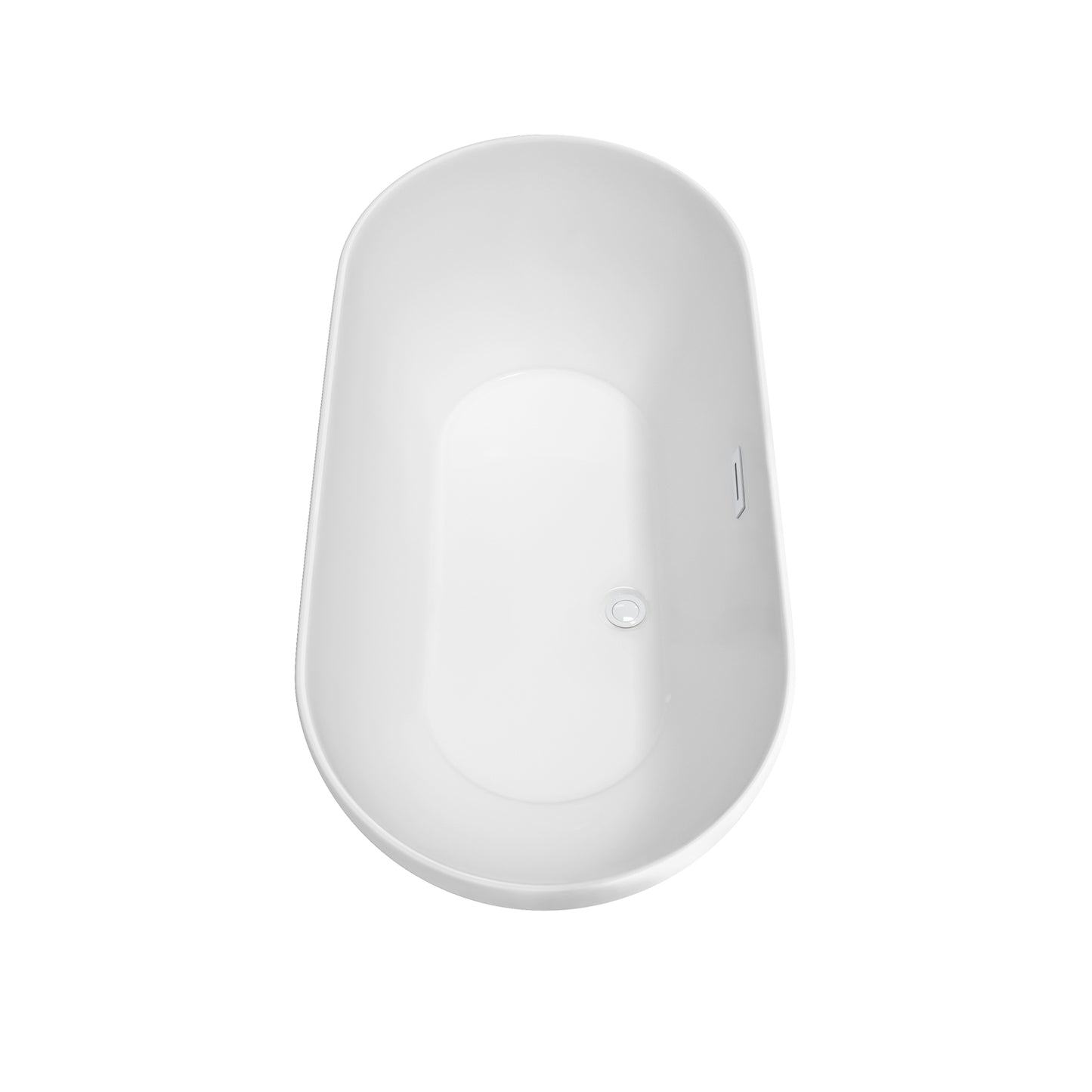 Wyndham Collection Melissa 60 Inch Freestanding Bathtub in White with Shiny White Drain and Overflow Trim - Luxe Bathroom Vanities