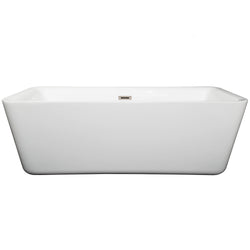 69 inch Freestanding Bathtub in White with Drain and Overflow Trim - Luxe Bathroom Vanities Luxury Bathroom Fixtures Bathroom Furniture