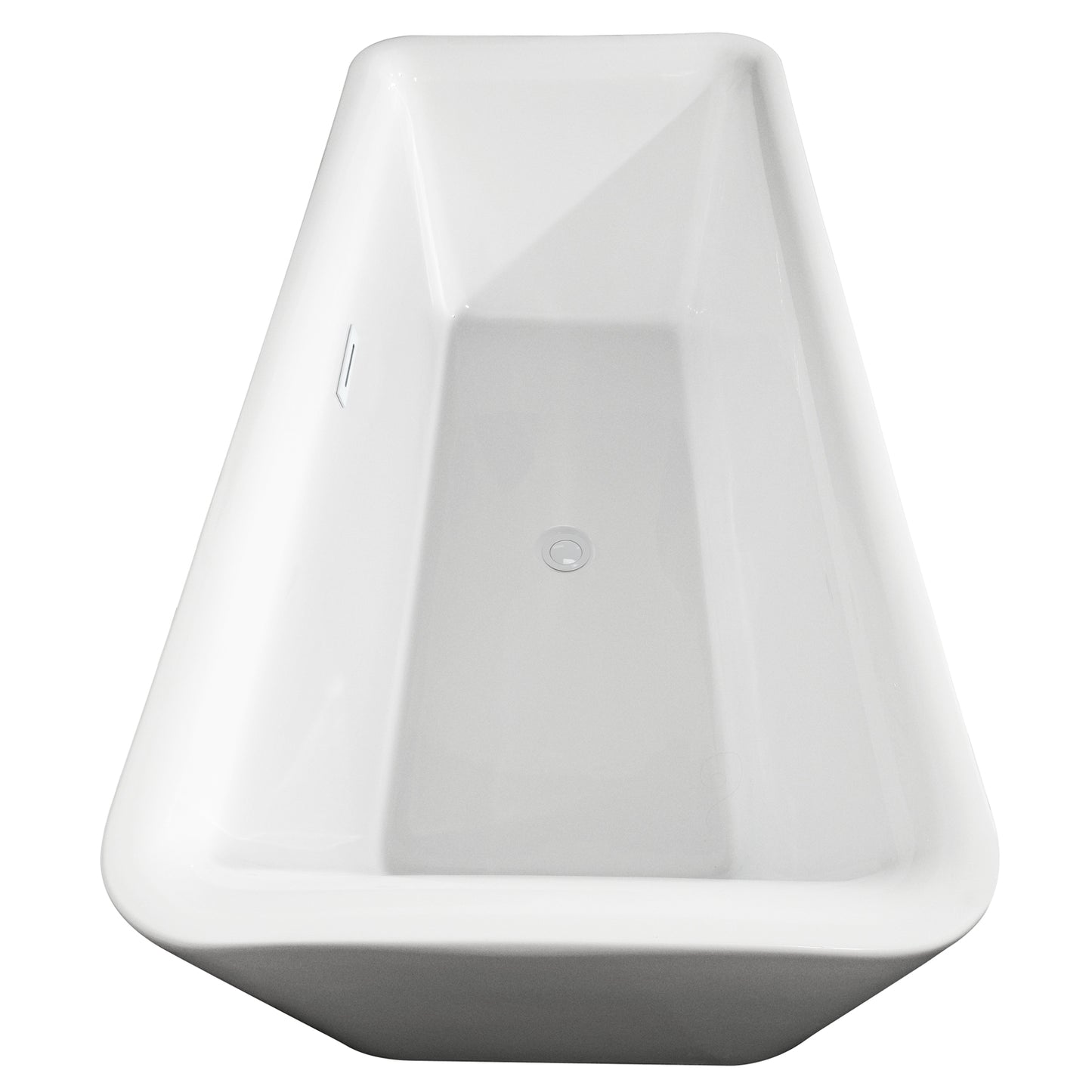 Wyndham Collection Emily 69 Inch Freestanding Bathtub in White with Shiny White Drain and Overflow Trim - Luxe Bathroom Vanities