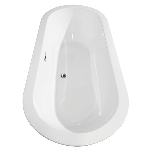 68 inch Freestanding Bathtub in White with Drain and Overflow Trim - Luxe Bathroom Vanities Luxury Bathroom Fixtures Bathroom Furniture