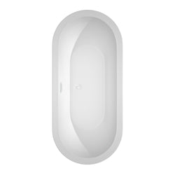 Wyndham Collection Soho 68 Inch Freestanding Bathtub in White with Shiny White Drain and Overflow Trim - Luxe Bathroom Vanities