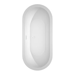 Wyndham Collection Soho 68 Inch Freestanding Bathtub in White with Shiny White Drain and Overflow Trim - Luxe Bathroom Vanities