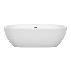 72 inch Freestanding Bathtub in White with Drain and Overflow Trim - Luxe Bathroom Vanities Luxury Bathroom Fixtures Bathroom Furniture