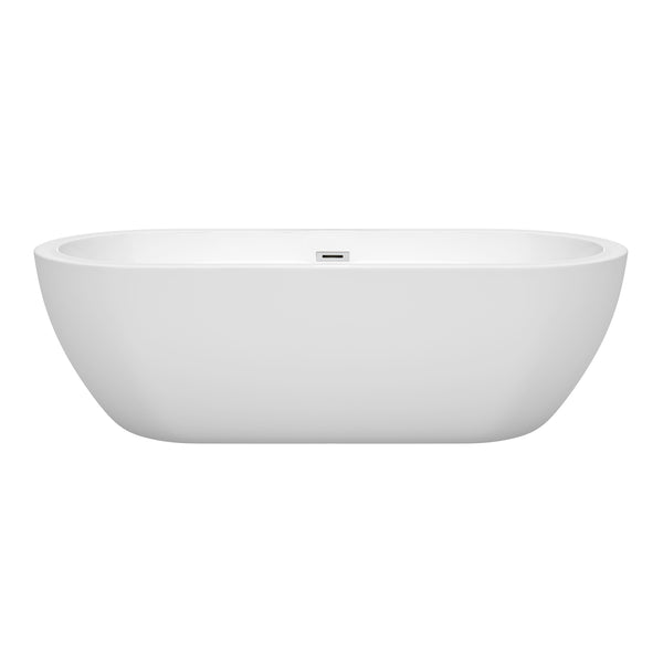 72 inch Freestanding Bathtub in White with Drain and Overflow Trim - Luxe Bathroom Vanities Luxury Bathroom Fixtures Bathroom Furniture