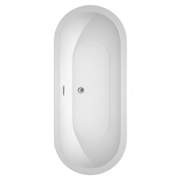 72 inch Freestanding Bathtub in White with Drain and Overflow Trim - Luxe Bathroom Vanities Luxury Bathroom Fixtures Bathroom Furniture