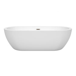 72 inch Freestanding Bathtub in White with Drain and Overflow Trim - Luxe Bathroom Vanities Luxury Bathroom Fixtures Bathroom Furniture