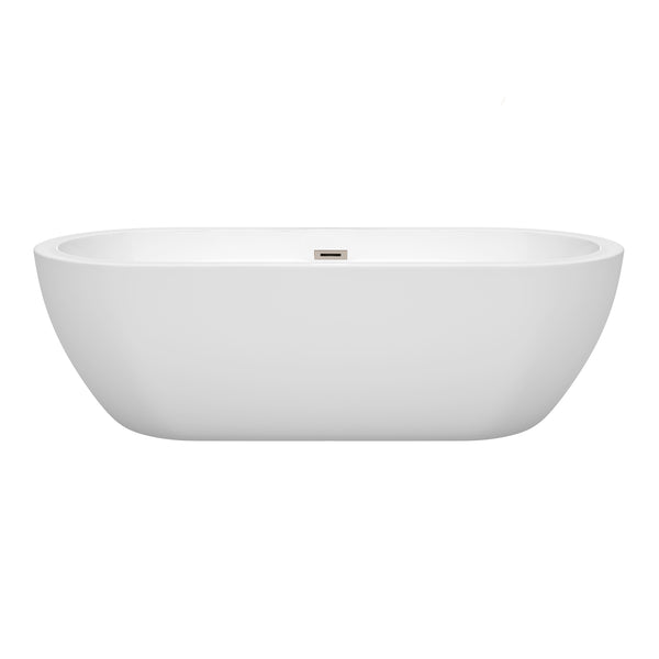 72 inch Freestanding Bathtub in White with Drain and Overflow Trim - Luxe Bathroom Vanities Luxury Bathroom Fixtures Bathroom Furniture