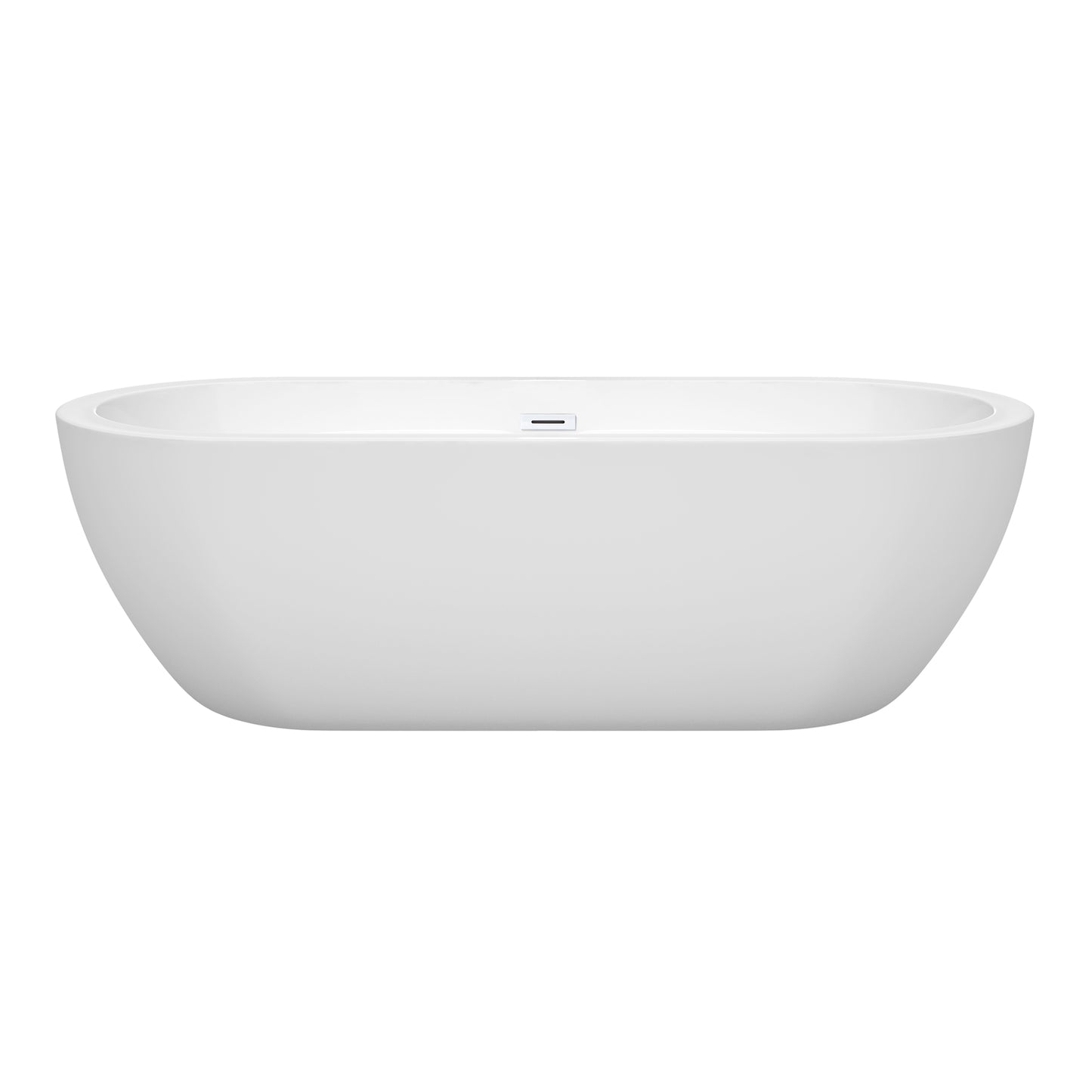 Wyndham Collection Soho 72 Inch Freestanding Bathtub in White with Shiny White Drain and Overflow Trim - Luxe Bathroom Vanities