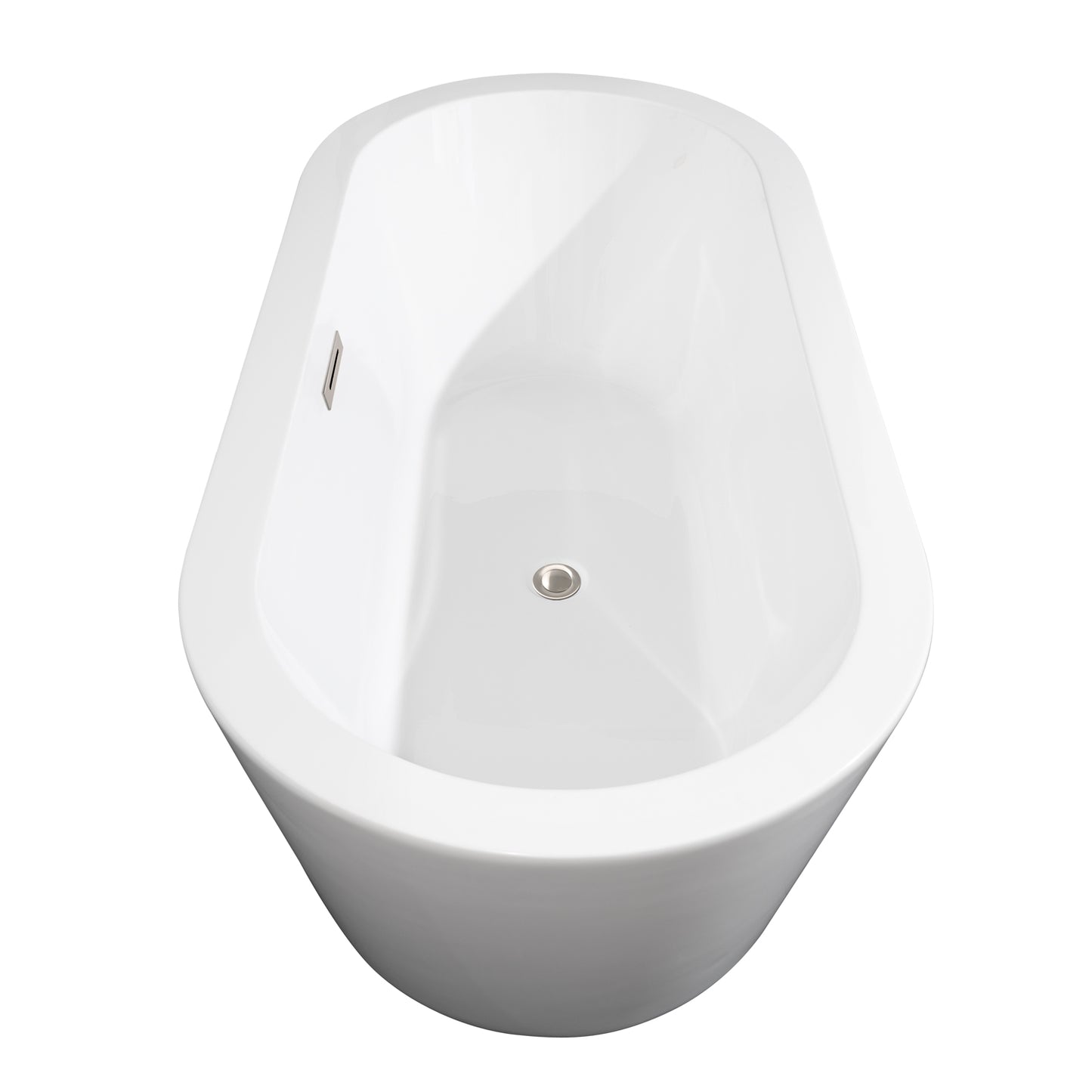 67 inch Freestanding Bathtub in White with Floor Mounted Faucet, Drain and Overflow Trim - Luxe Bathroom Vanities Luxury Bathroom Fixtures Bathroom Furniture