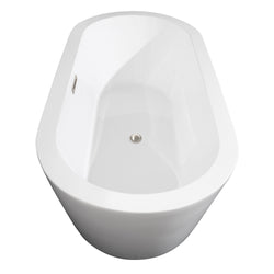 71 inch Freestanding Bathtub in White with Drain and Overflow Trim - Luxe Bathroom Vanities Luxury Bathroom Fixtures Bathroom Furniture