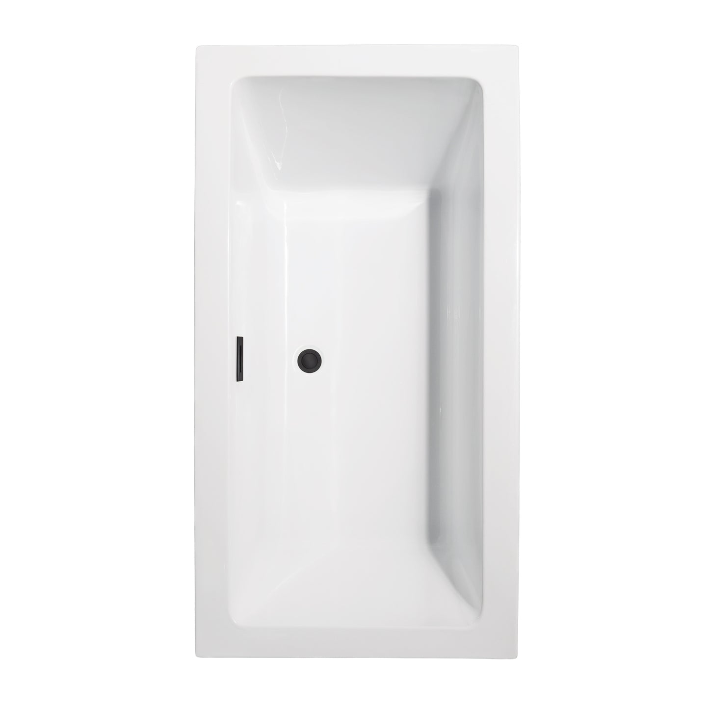 Wyndham Collection Melody 60 Inch Freestanding Bathtub in White with Matte Black Drain and Overflow Trim - Luxe Bathroom Vanities