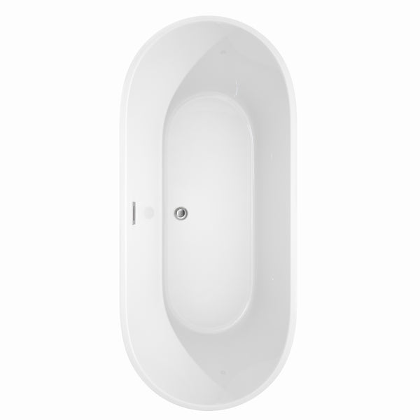 71 inch Freestanding Bathtub in White with Drain and Overflow Trim - Luxe Bathroom Vanities Luxury Bathroom Fixtures Bathroom Furniture
