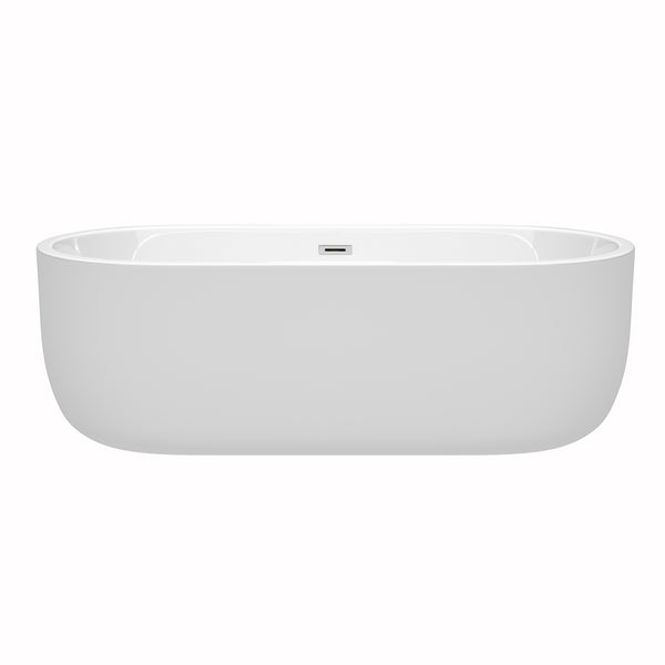 71 inch Freestanding Bathtub in White with Drain and Overflow Trim - Luxe Bathroom Vanities Luxury Bathroom Fixtures Bathroom Furniture