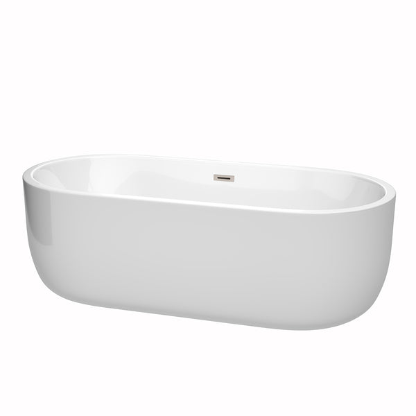 71 inch Freestanding Bathtub in White with Drain and Overflow Trim - Luxe Bathroom Vanities Luxury Bathroom Fixtures Bathroom Furniture