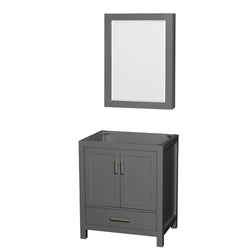 30 inch Single Bathroom Vanity in Dark Gray, No Countertop, No Sink, and Medicine Cabinet - Luxe Bathroom Vanities Luxury Bathroom Fixtures Bathroom Furniture