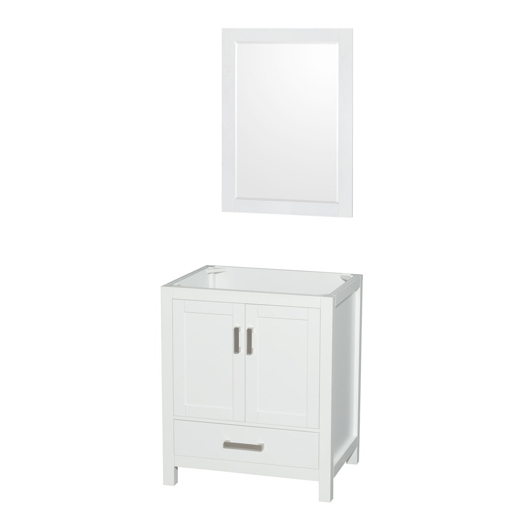 30 inch Single Bathroom Vanity, No Countertop, No Sink, and 24 inch Mirror - Luxe Bathroom Vanities Luxury Bathroom Fixtures Bathroom Furniture