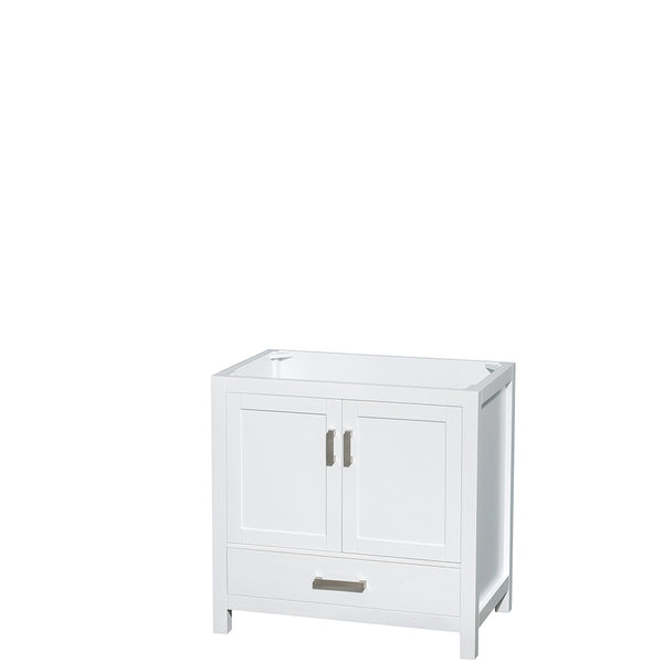 36 inch Single Bathroom Vanity in White, White Carrara Marble Countertop, Undermount Oval Sink, and 24 inch Mirror - Luxe Bathroom Vanities Luxury Bathroom Fixtures Bathroom Furniture