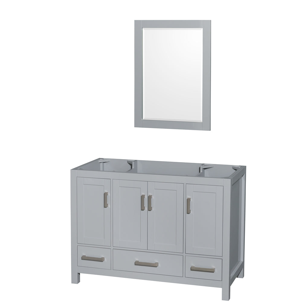 48 inch Single Bathroom Vanity in Gray, No Countertop, No Sink, and 24 inch Mirror - Luxe Bathroom Vanities Luxury Bathroom Fixtures Bathroom Furniture