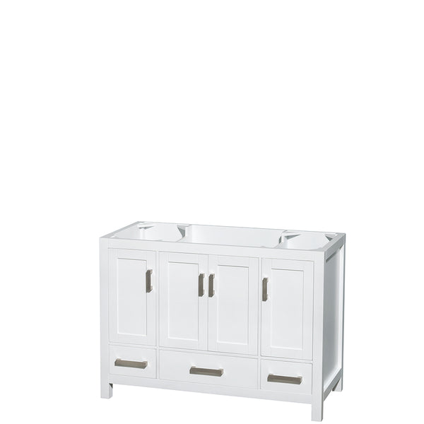 48 inch Single Bathroom Vanity in White, White Carrara Marble Countertop, Undermount Oval Sink, and 24 inch Mirror - Luxe Bathroom Vanities Luxury Bathroom Fixtures Bathroom Furniture