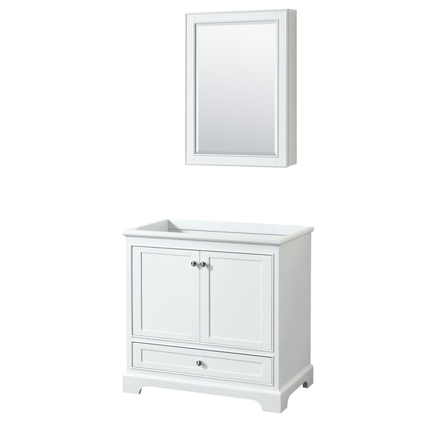 36 inch Single Bathroom Vanity, No Countertop, No Sink, and Medicine Cabinet - Luxe Bathroom Vanities Luxury Bathroom Fixtures Bathroom Furniture