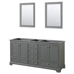 72 inch Double Bathroom Vanity, No Countertop, No Sinks, and 24 inch Mirrors - Luxe Bathroom Vanities Luxury Bathroom Fixtures Bathroom Furniture