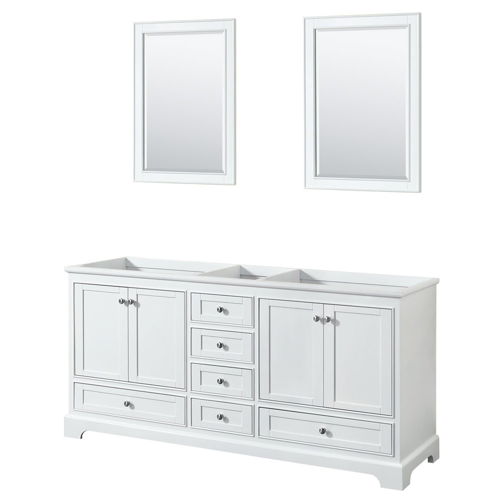 72 inch Double Bathroom Vanity, No Countertop, No Sinks, and 24 inch Mirrors - Luxe Bathroom Vanities Luxury Bathroom Fixtures Bathroom Furniture