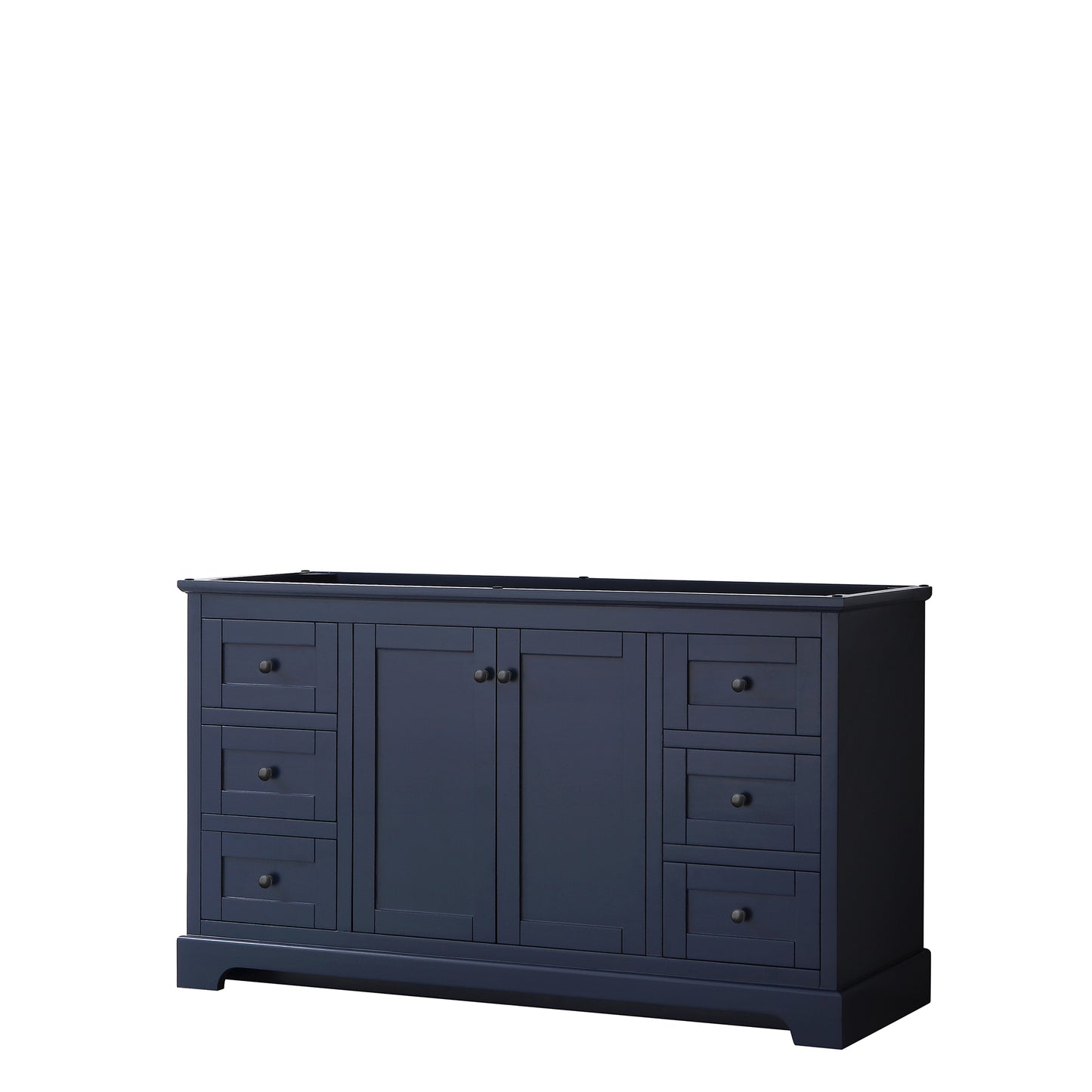 Wyndham Avery 60 Inch Single Bathroom Vanity No Countertop, No Sink in Matte Black Trim - Luxe Bathroom Vanities