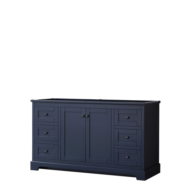 Wyndham Avery 60 Inch Single Bathroom Vanity No Countertop, No Sink in Matte Black Trim - Luxe Bathroom Vanities