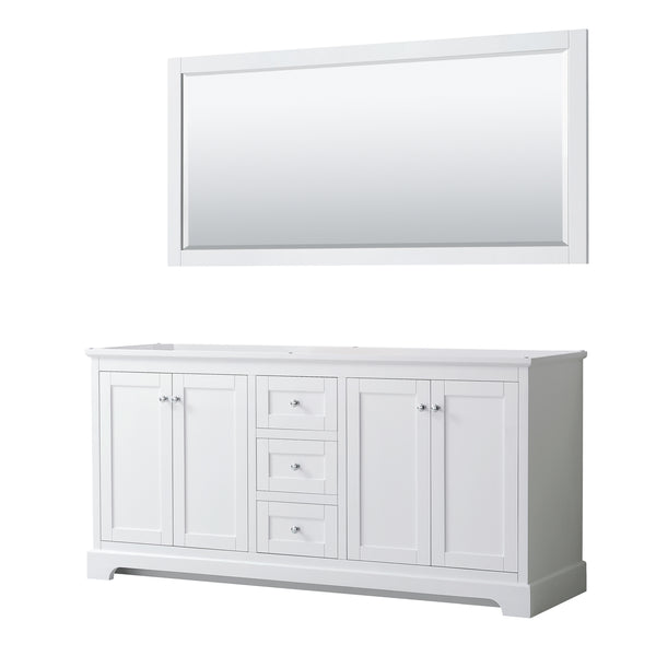 72 Inch Double Bathroom Vanity, No Countertop, No Sinks, and 70 Inch Mirror - Luxe Bathroom Vanities Luxury Bathroom Fixtures Bathroom Furniture