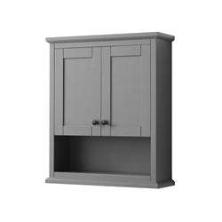 Wyndham Avery Over-the-Toilet Bathroom Wall-Mounted Storage Cabinet with Matte Black Trim - Luxe Bathroom Vanities