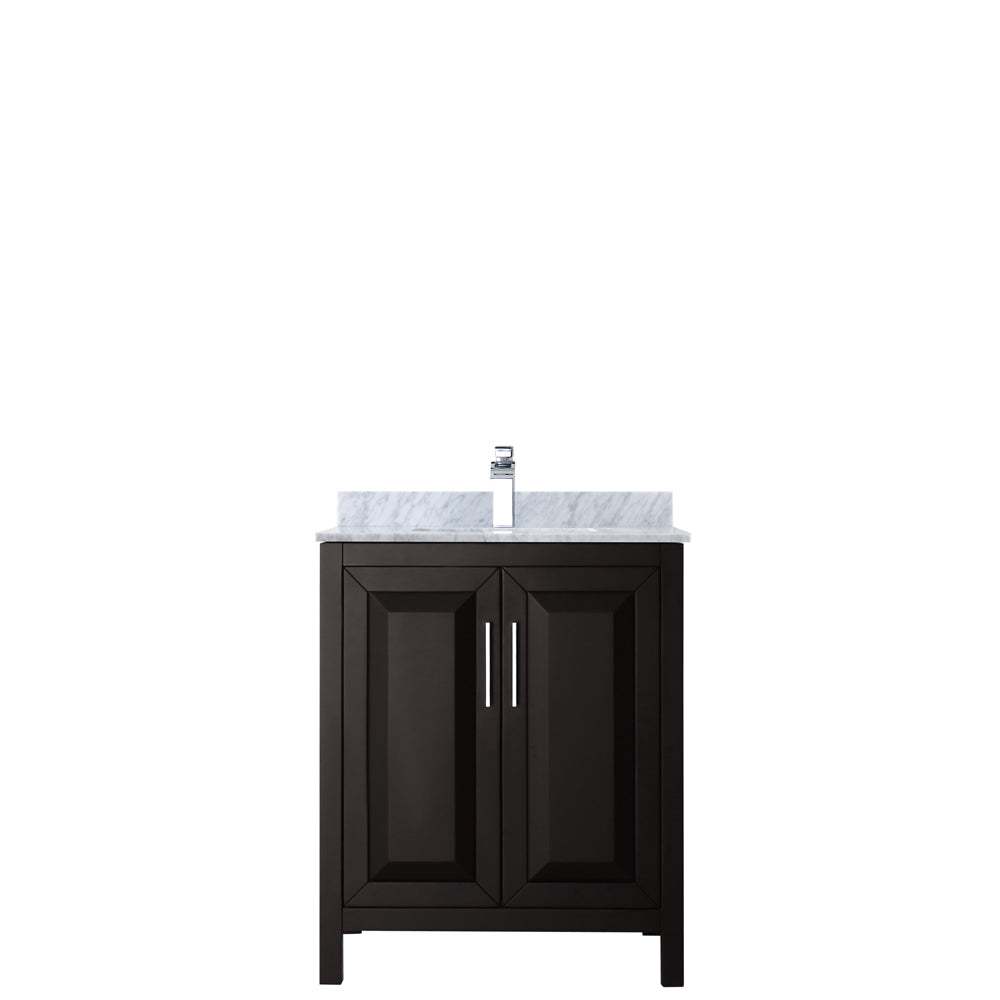 30 inch Single Bathroom Vanity, White Carrara Marble Countertop, Undermount Square Sink, and No Mirror - Luxe Bathroom Vanities Luxury Bathroom Fixtures Bathroom Furniture
