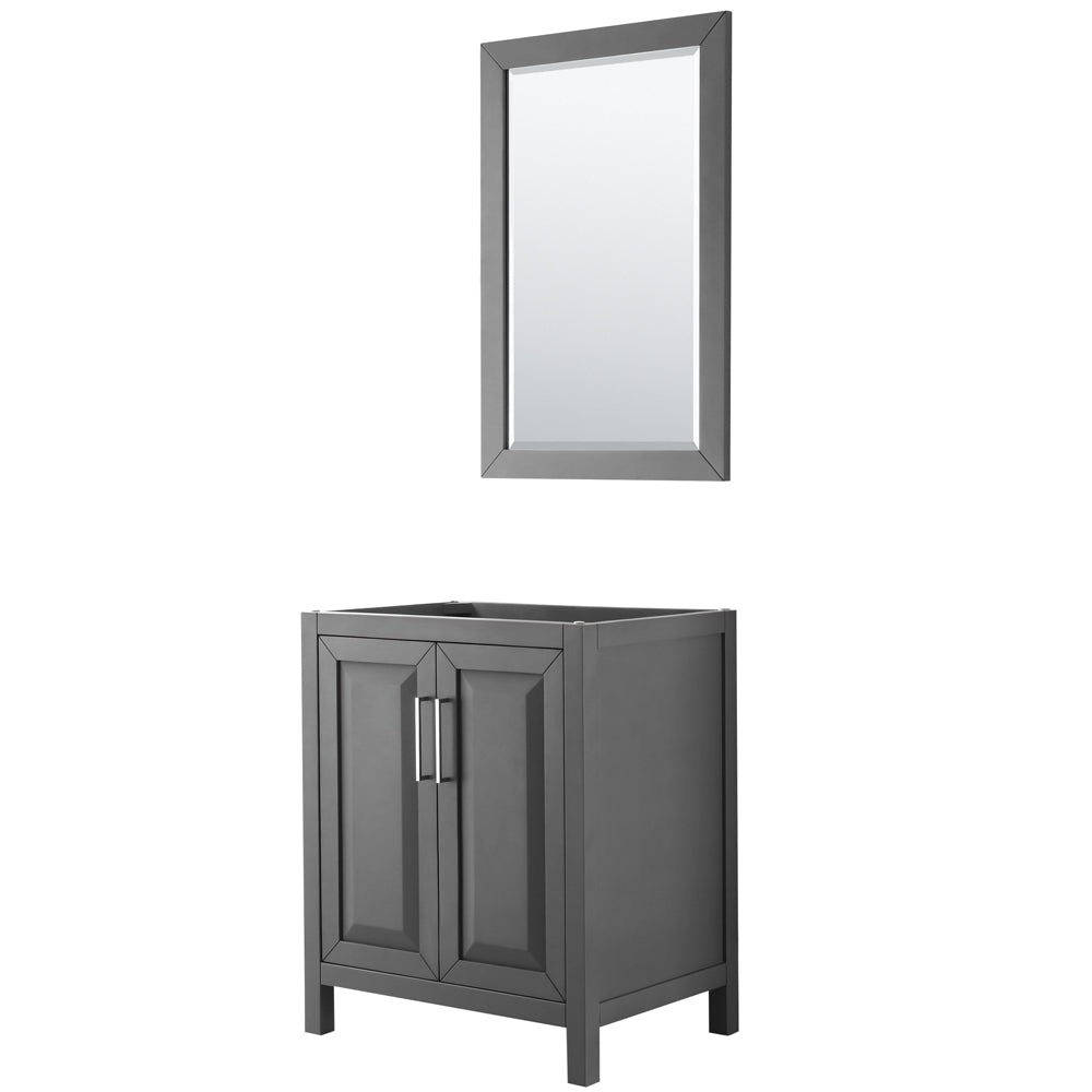 30 inch Single Bathroom Vanity, No Countertop, No Sink, and 24 inch Mirror - Luxe Bathroom Vanities Luxury Bathroom Fixtures Bathroom Furniture