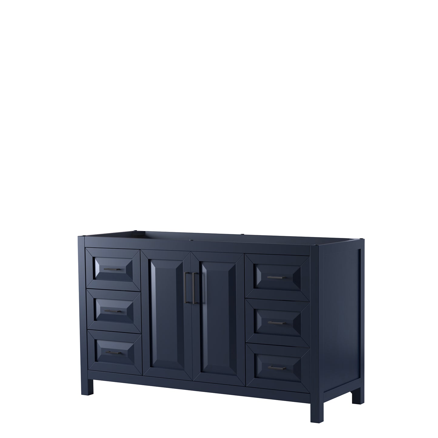 Wyndham Daria 60 Inch Single Bathroom Vanity No Countertop, No Sink in Matte Black Trim - Luxe Bathroom Vanities