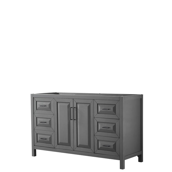 Wyndham Daria 60 Inch Single Bathroom Vanity No Countertop, No Sink in Matte Black Trim - Luxe Bathroom Vanities