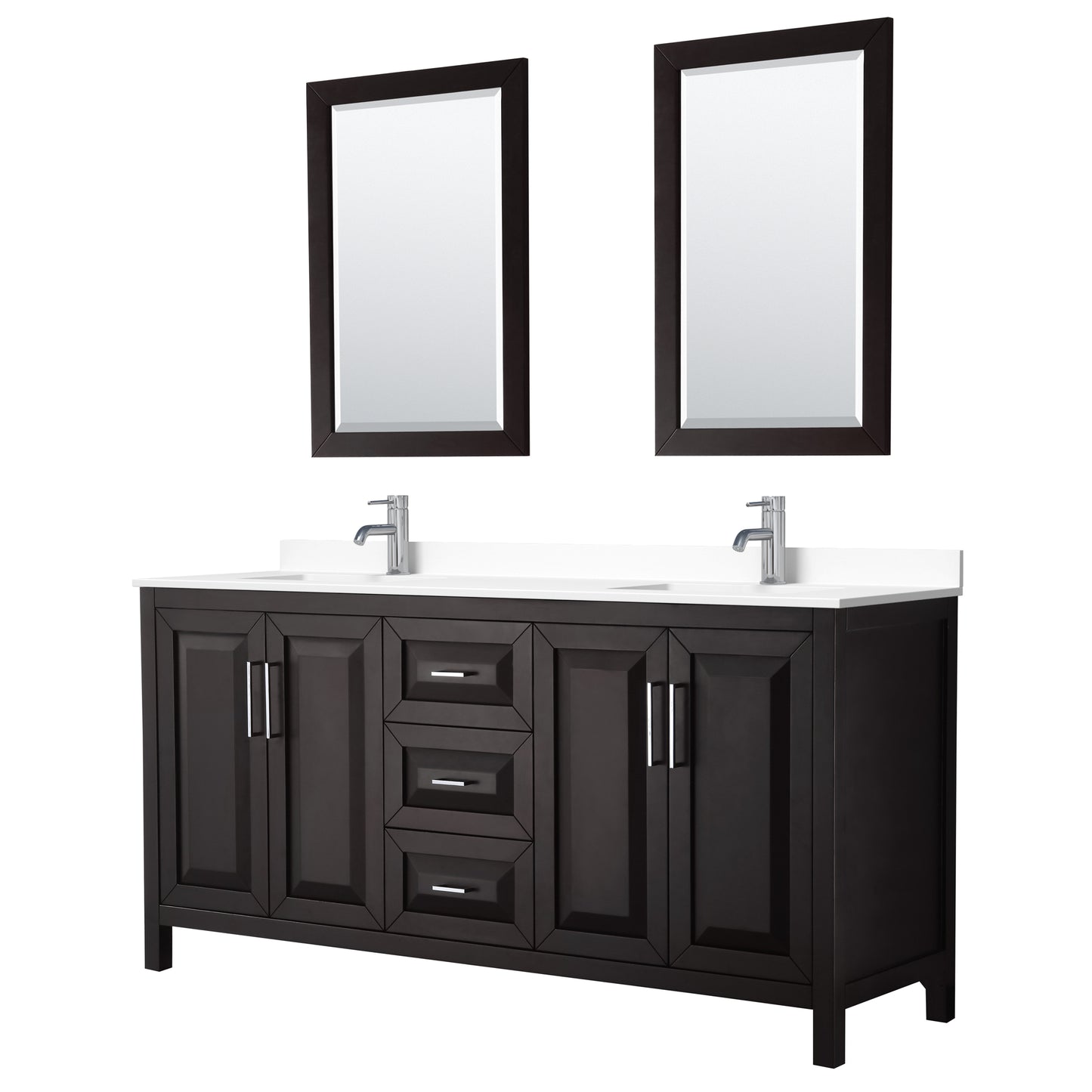 Wyndham Daria 72 Inch Double Bathroom Vanity - Luxe Bathroom Vanities