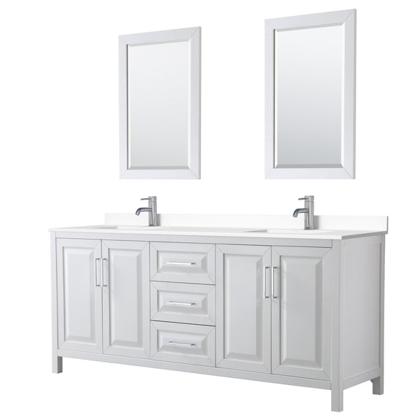 Wyndham Daria 80 Inch Double Bathroom Vanity - Luxe Bathroom Vanities