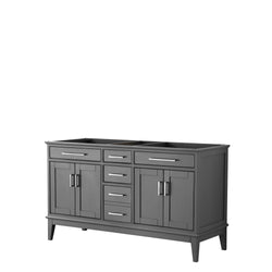 Wyndham Collection Margate 60 Inch Double Bathroom Vanity in Dark Gray, No Countertop, No Sink - Luxe Bathroom Vanities