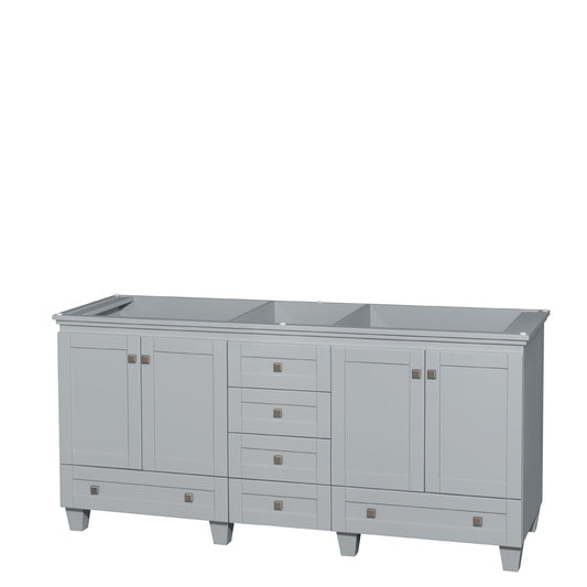 72 inch Double Bathroom Vanity in Oyster Gray, No Countertop, No Sinks, and No Mirrors - Luxe Bathroom Vanities Luxury Bathroom Fixtures Bathroom Furniture