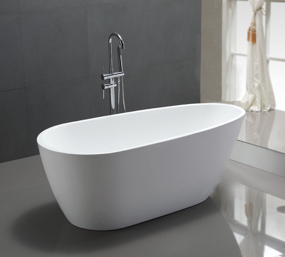 Legion Furniture 68" White Acrylic Tub - No Faucet - Luxe Bathroom Vanities
