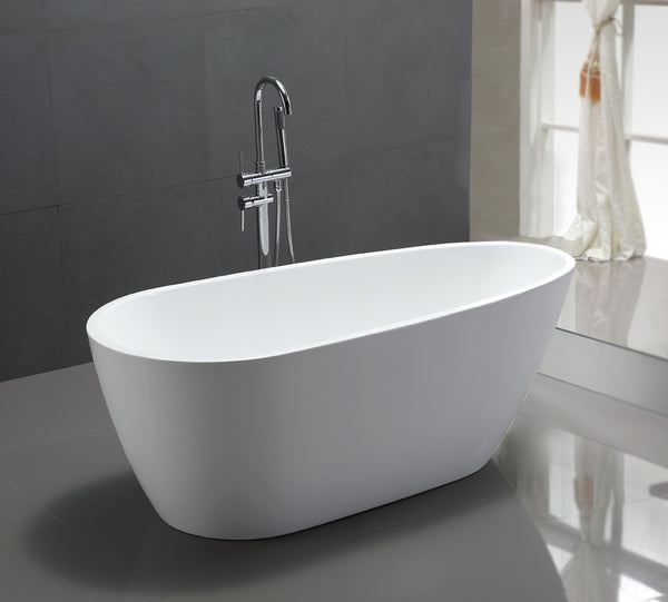 Legion Furniture 68" White Acrylic Tub - No Faucet - Luxe Bathroom Vanities