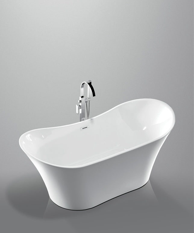 Legion Furniture 67" White Acrylic Tub - No Faucet - Luxe Bathroom Vanities