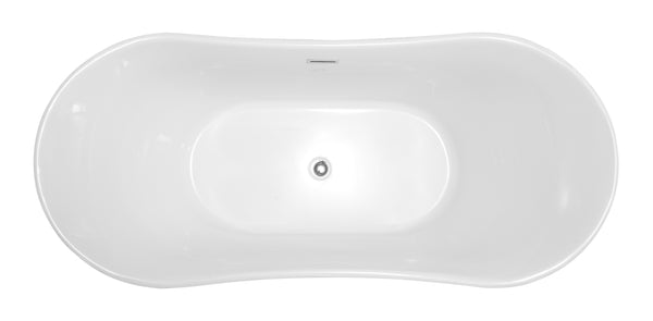 Legion Furniture 67" White Acrylic Tub - No Faucet - Luxe Bathroom Vanities