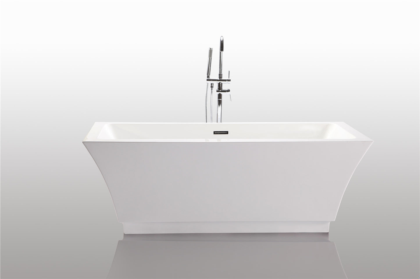 Legion Furniture 67" White Acrylic Tub - No Faucet - Luxe Bathroom Vanities