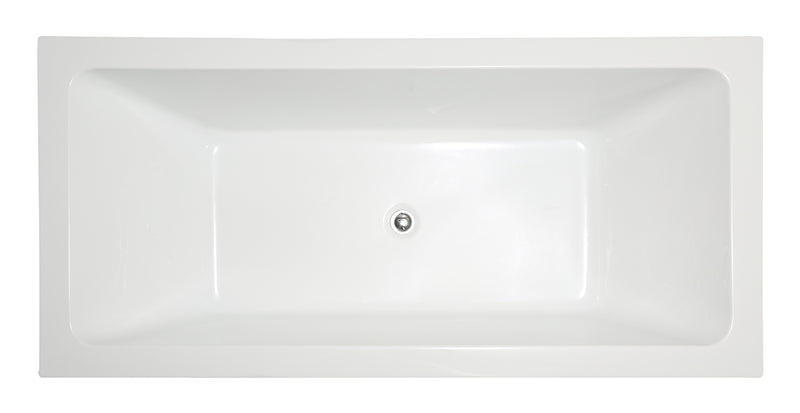 Legion Furniture 67" White Acrylic Tub - No Faucet - Luxe Bathroom Vanities
