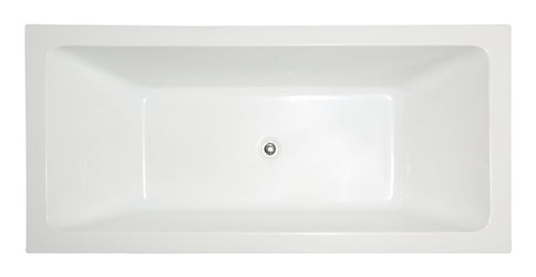 Legion Furniture 67" White Acrylic Tub - No Faucet - Luxe Bathroom Vanities